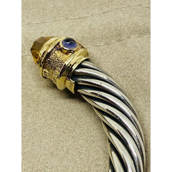 David Yurman 925 14K Gold 10MM  Renaissance Bracelet Citrine Amethyst Tourmaline - Picture 8 of 8